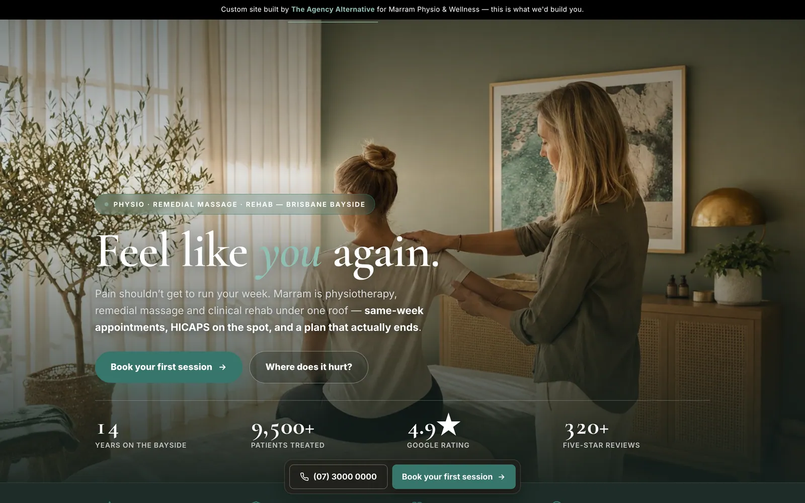 Marram Physio & Wellness website