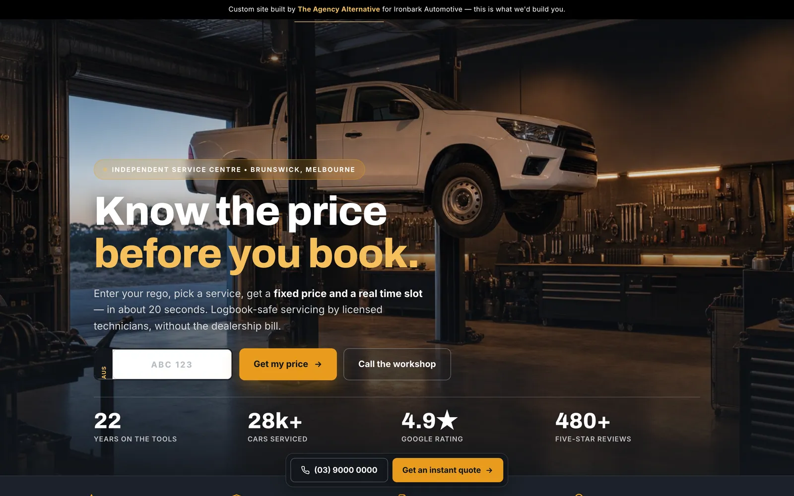 Ironbark Automotive website