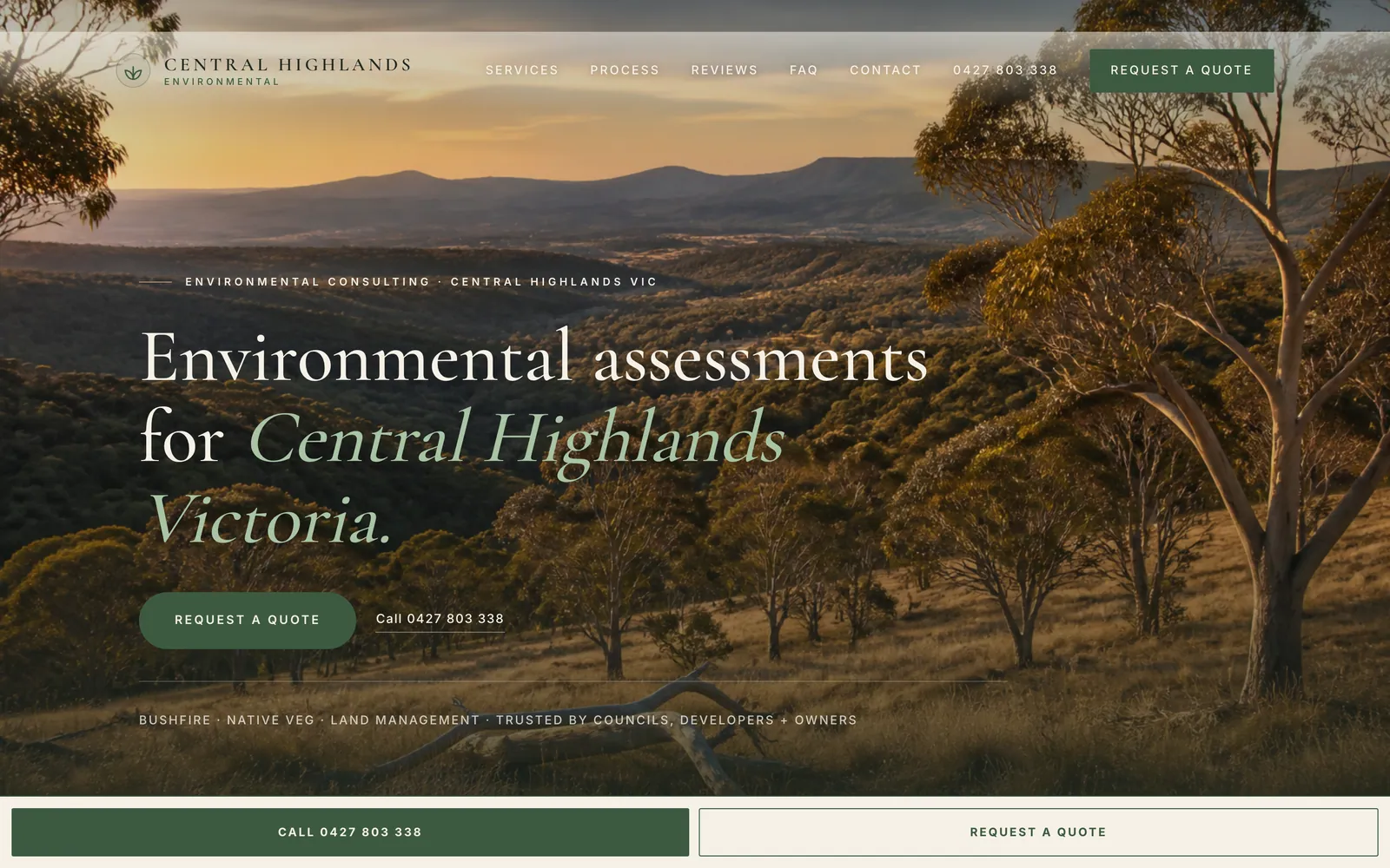 Central Highlands Environmental website screenshot