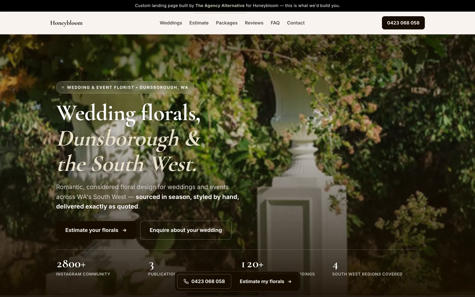Honeybloom website screenshot