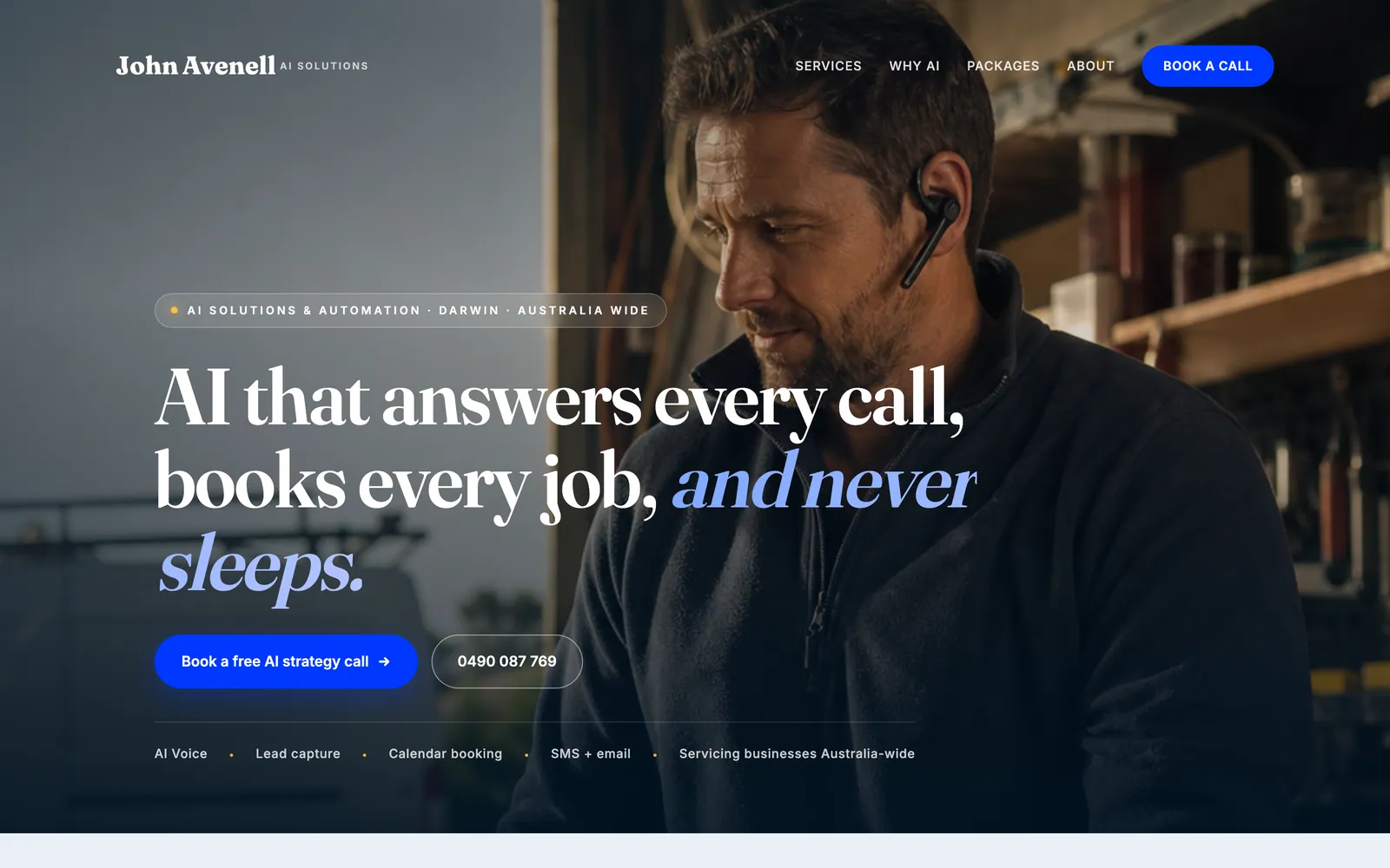 John Avenell AI website screenshot