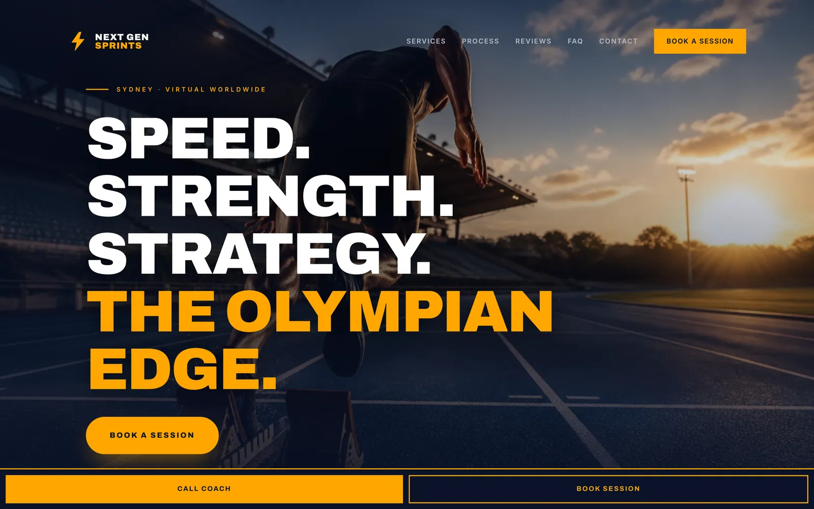 Next Gen Sprints website screenshot