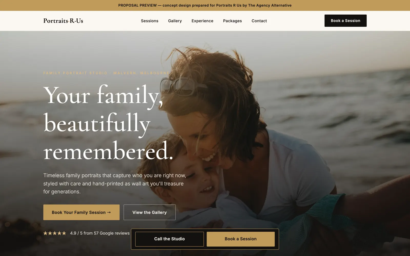 Portraits R Us website screenshot