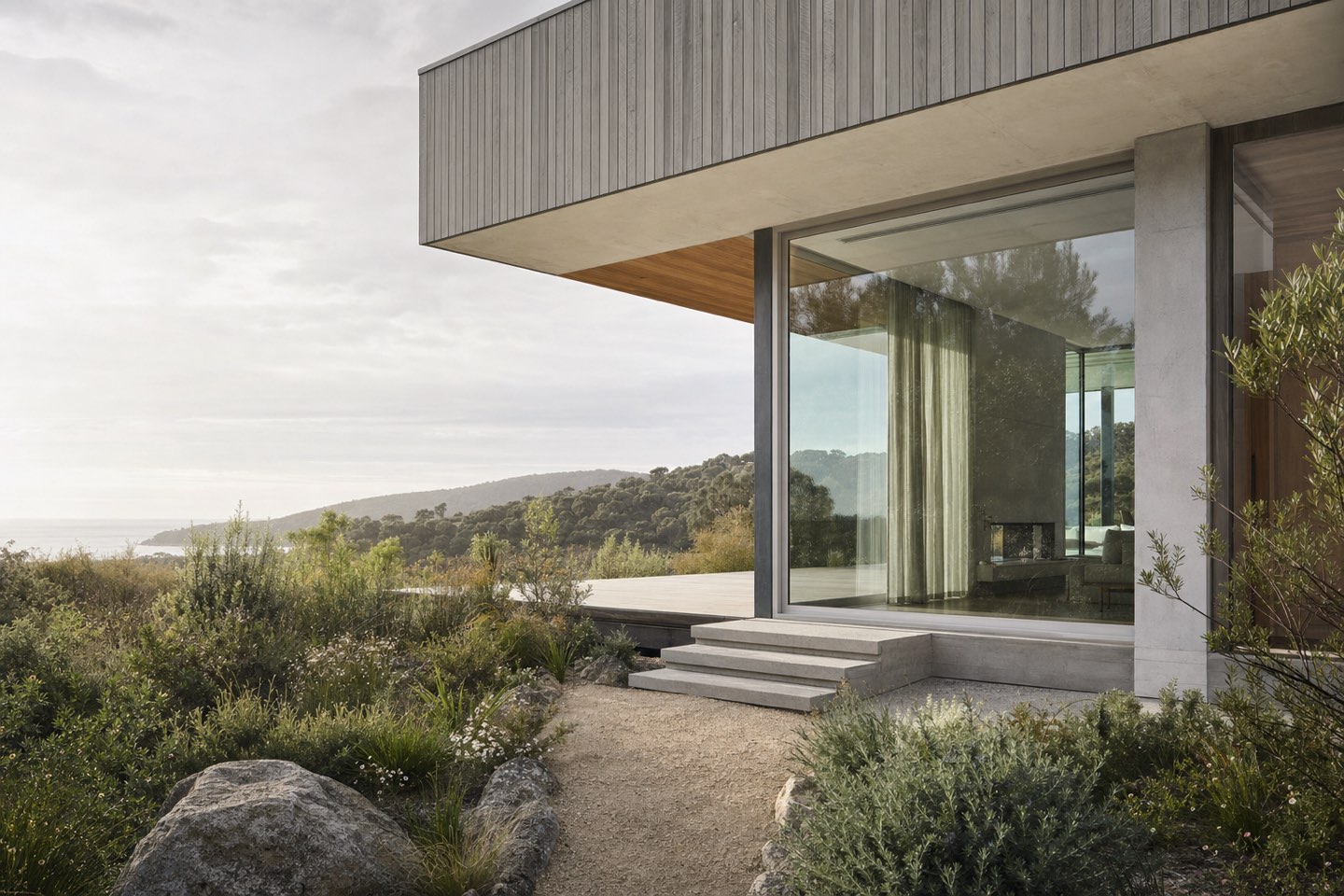 New coastal residence in timber and concrete, Portsea