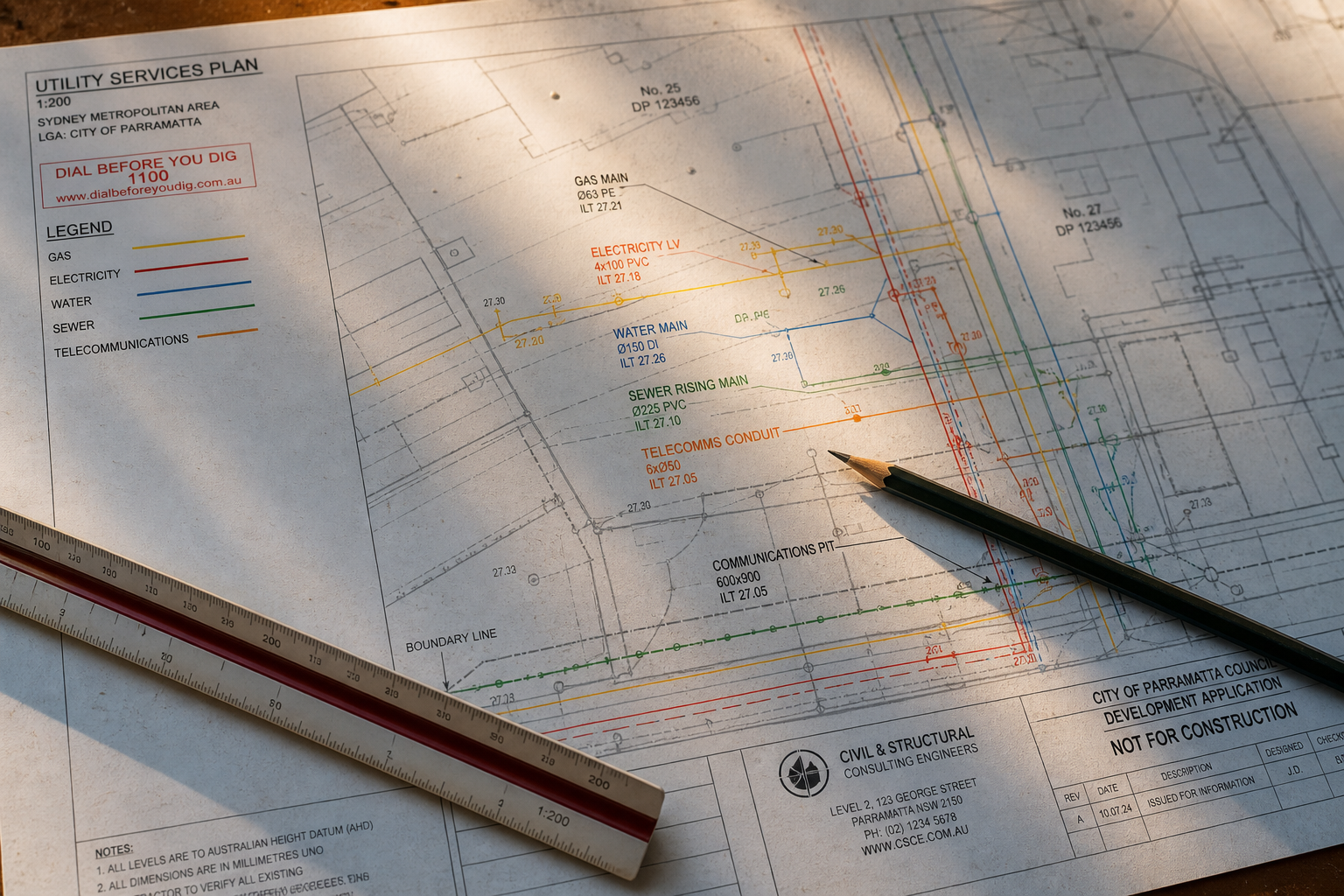 Utility services plan for a Sydney health precinct